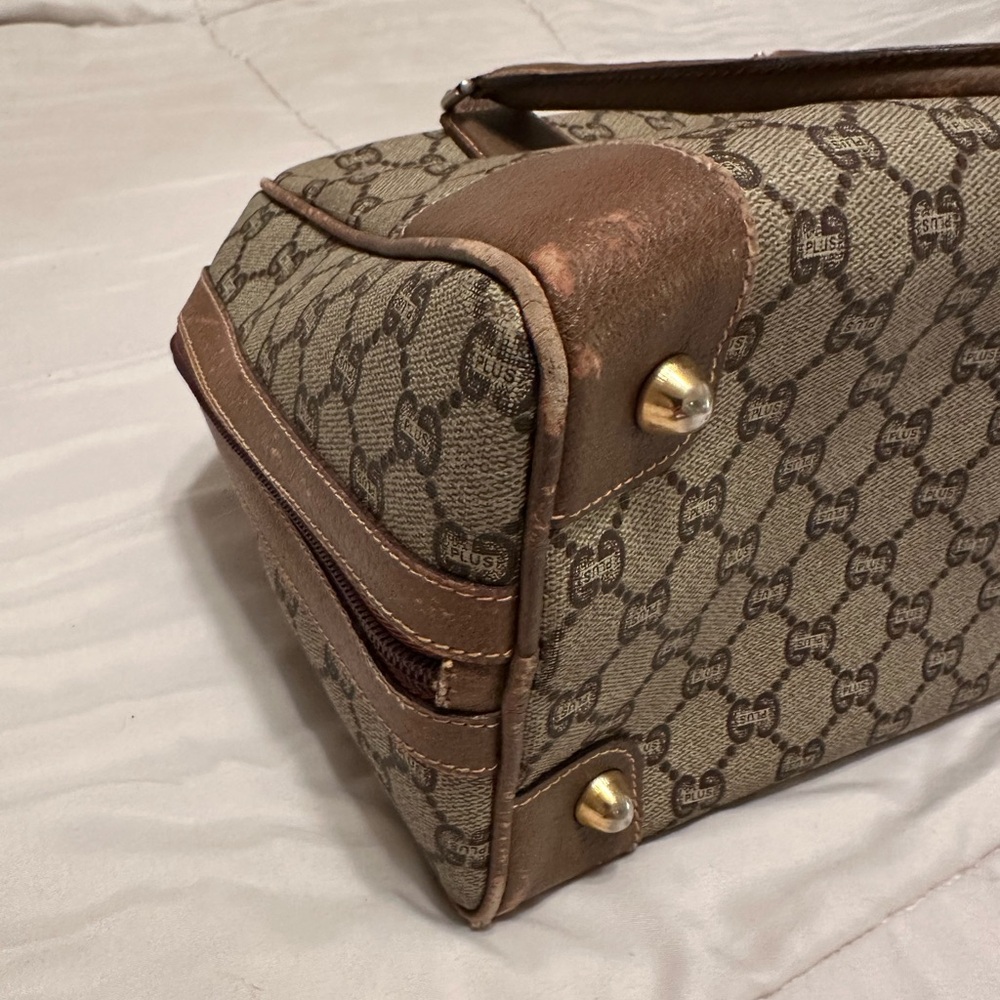 Gucci Plus Boston Bag Brown and Tan Monogram - Picture 4 of 10